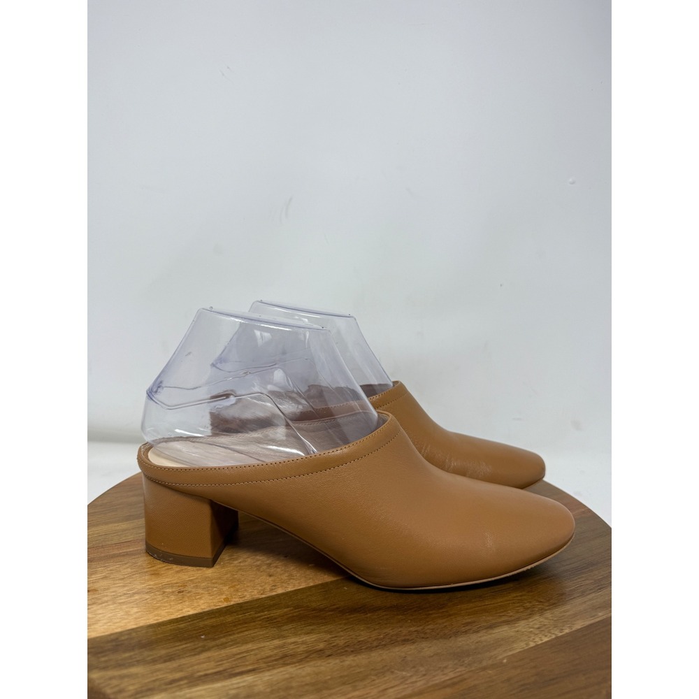 Everlane Day Mule Cognac Brown Italian Leather Block Heel Slip On Shoes Womens 6